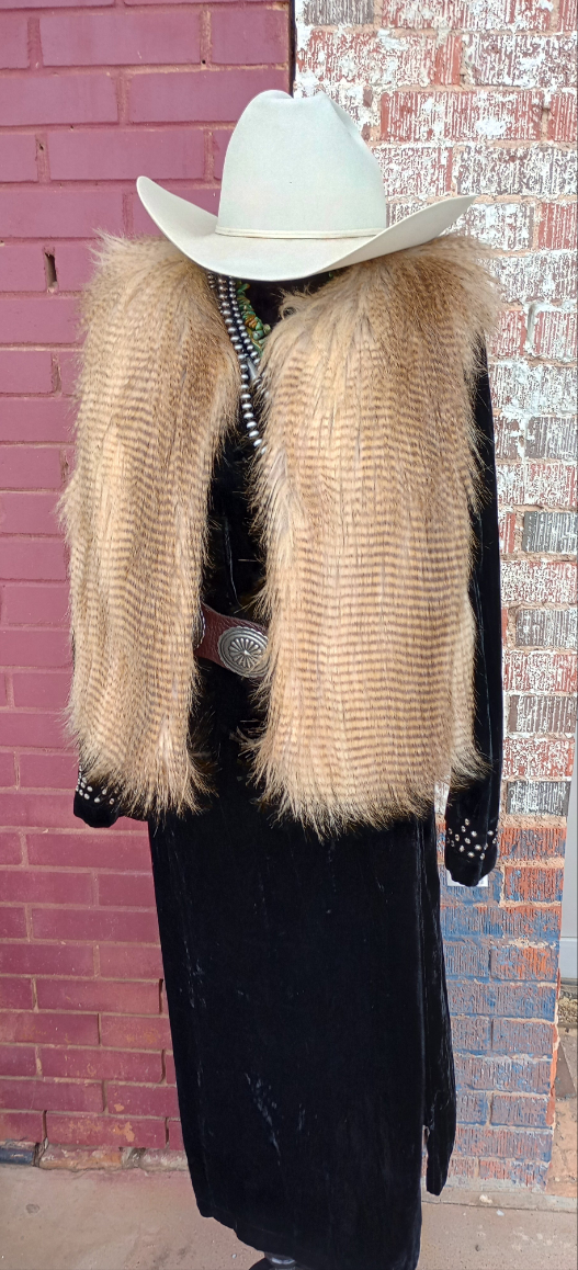 Faux Fur Brown 2 Tone Vest