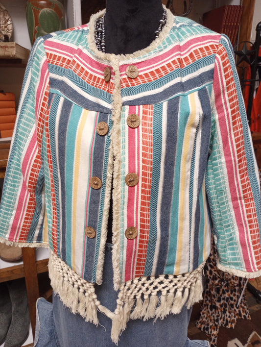 Gorgeous Vibrant Serape type print Jacket Sz PM