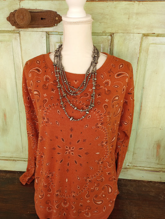 Democracy Bandana Print Tunic Sz Lg