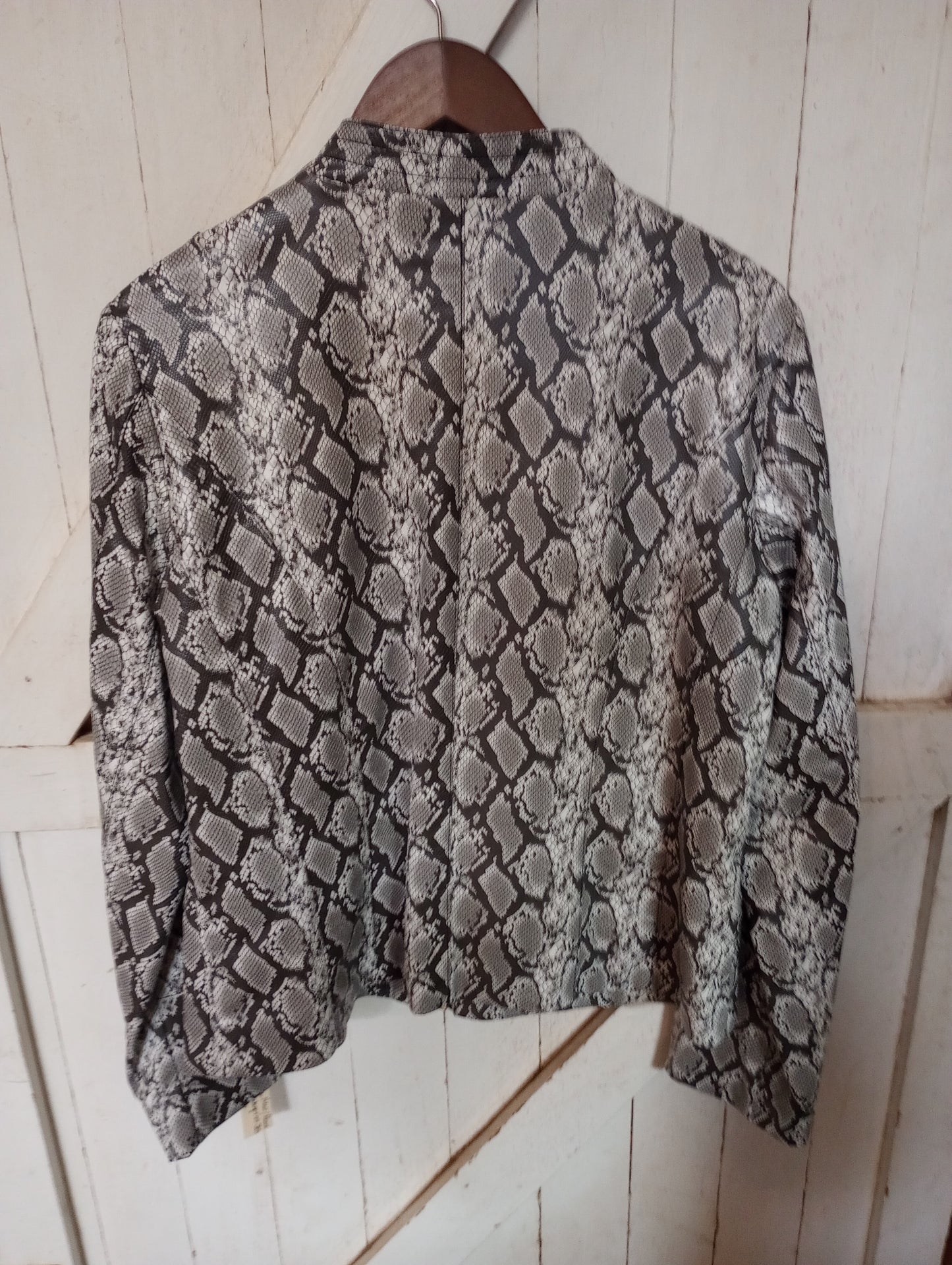 Calvin Klein Faux Leather Snake Print Jacket Sz Lg