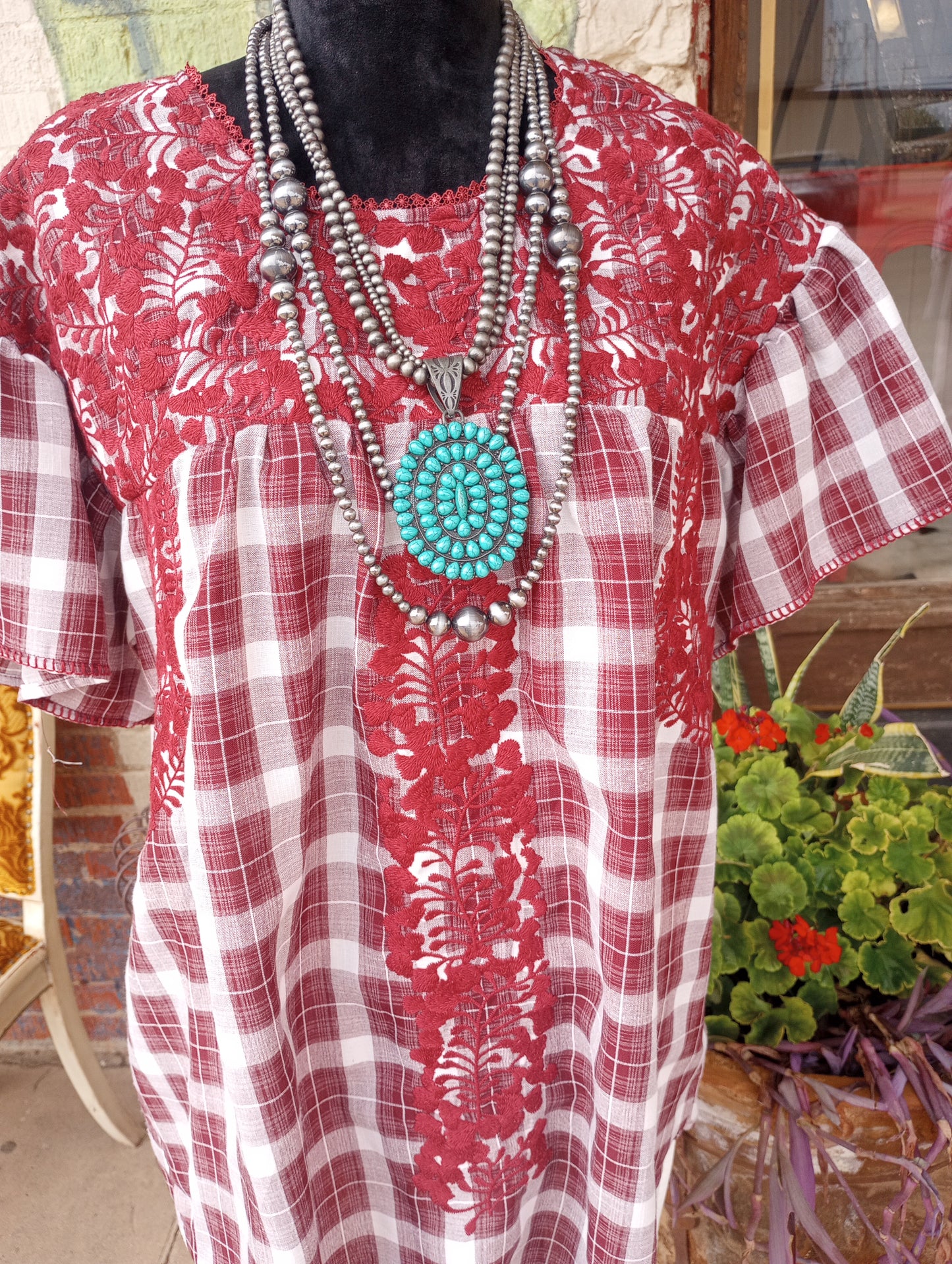 Longer Style Faux Navajo Pearl and Bead Necklace