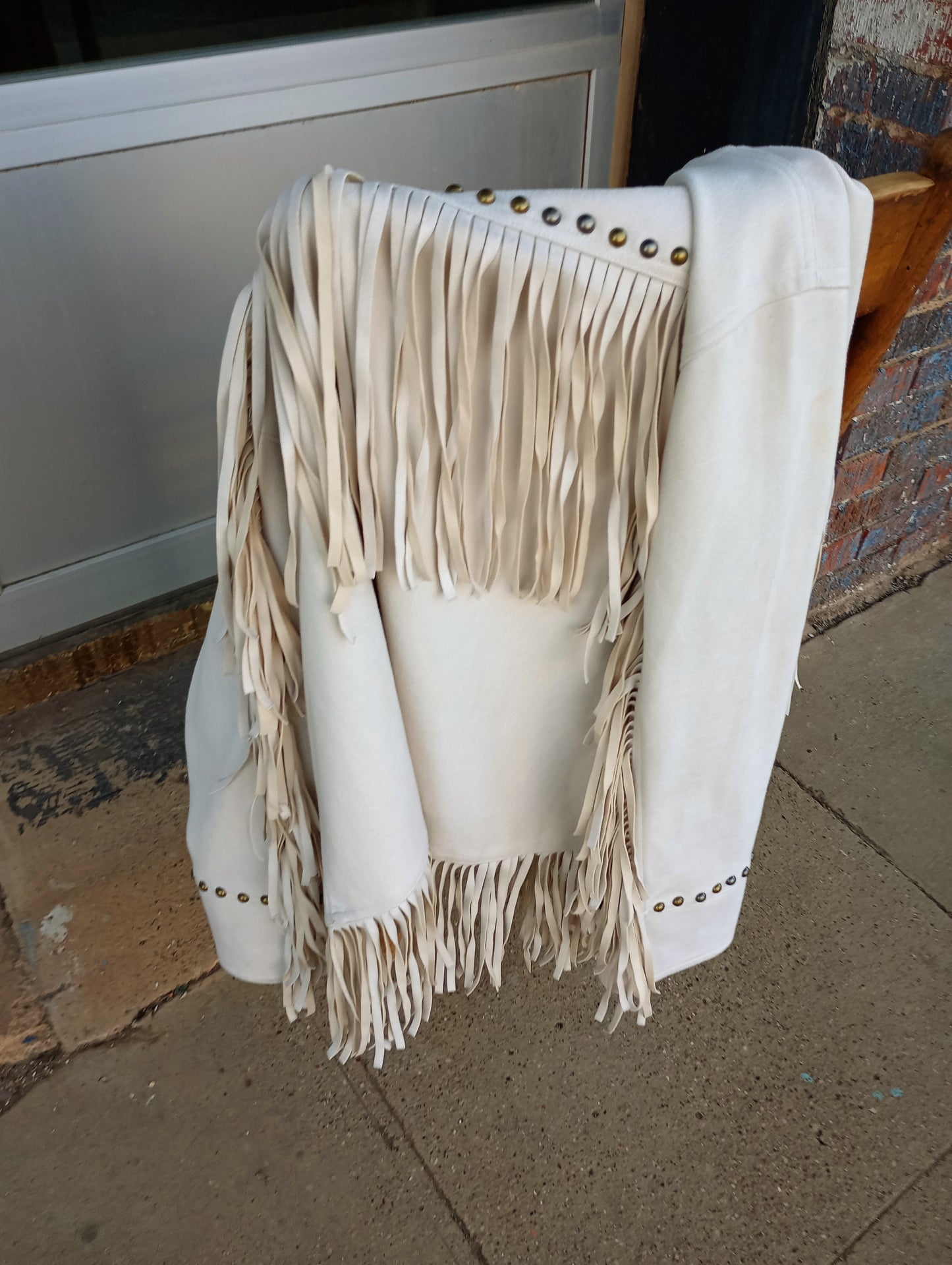 DD Ranchwear Cream Color Fringed Jacket