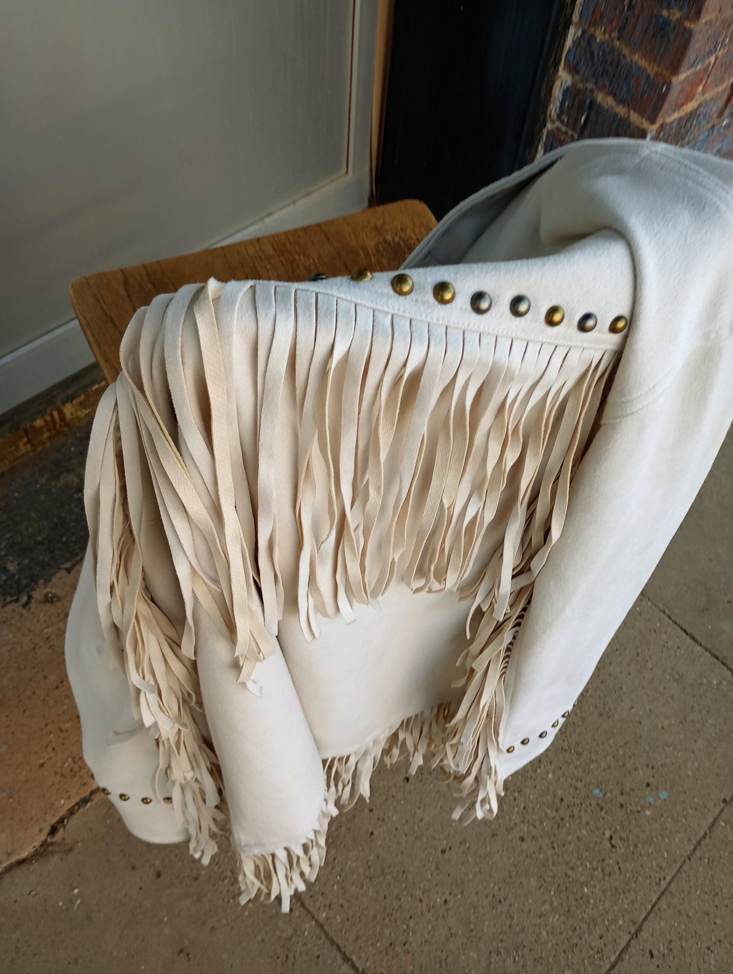 DD Ranchwear Cream Color Fringed Jacket