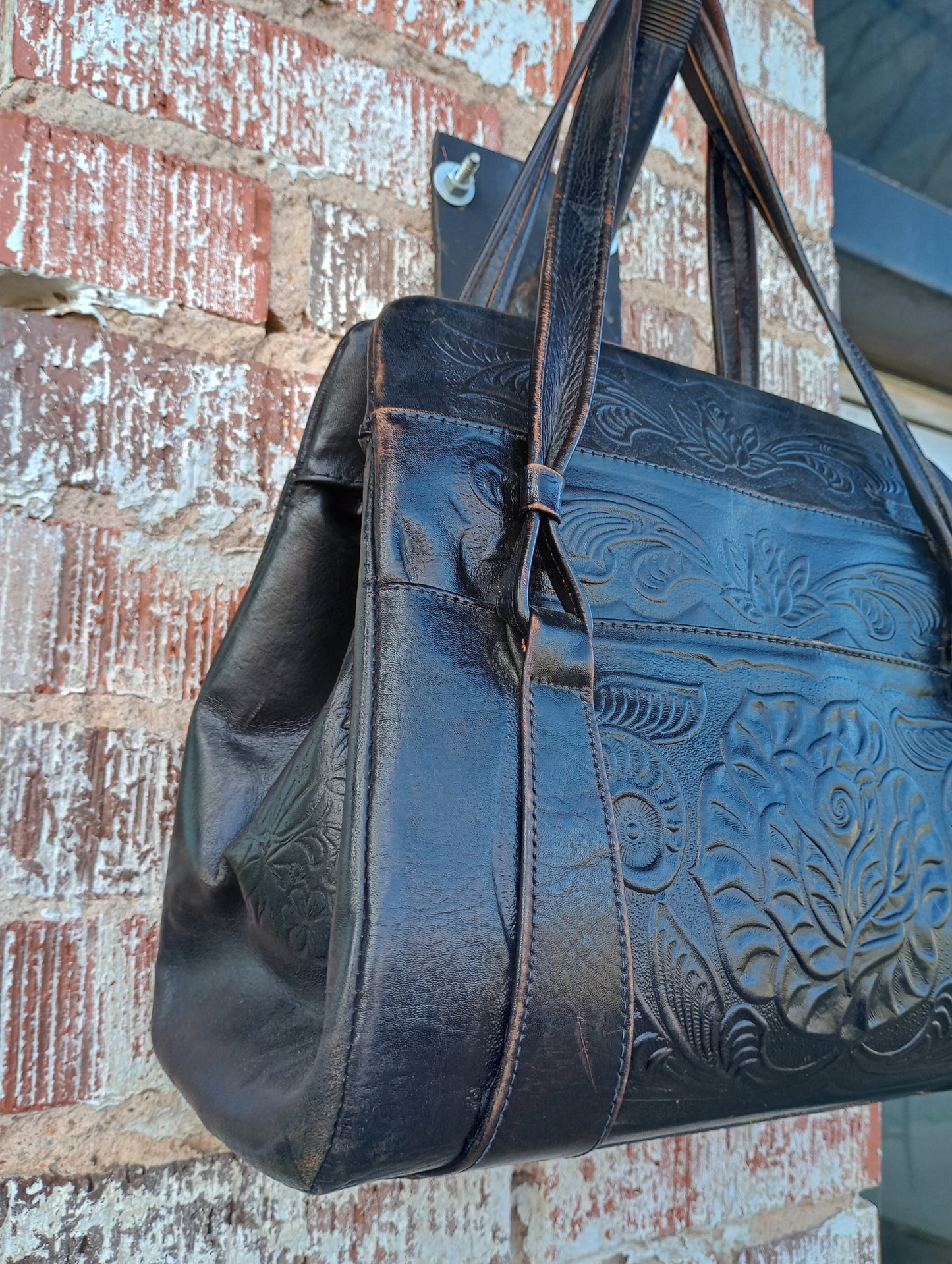 Vintage Embossed Leather Bag