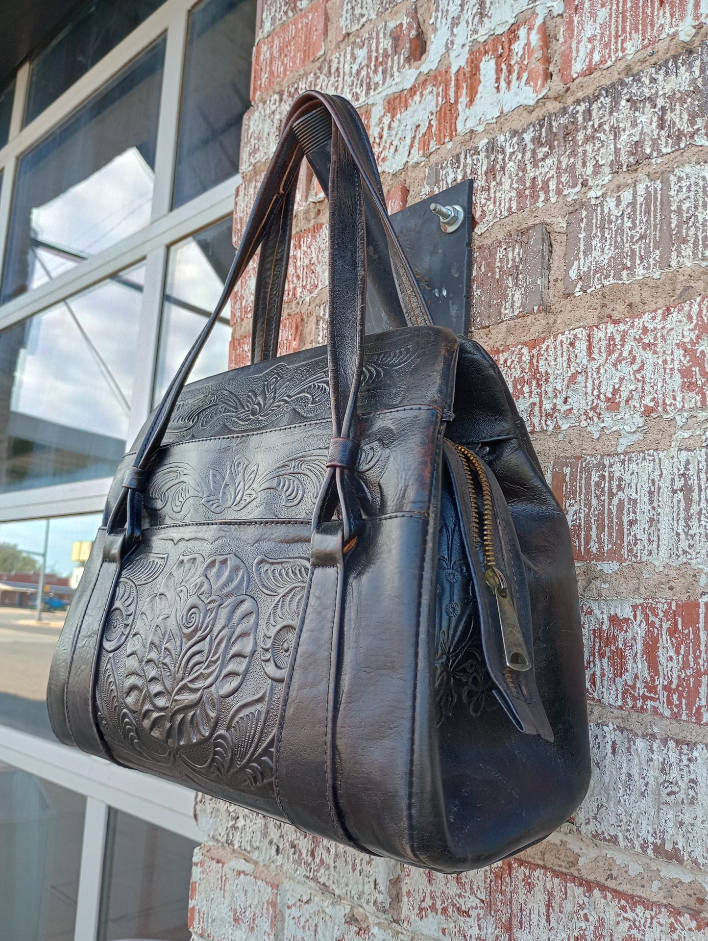 Vintage Embossed Leather Bag