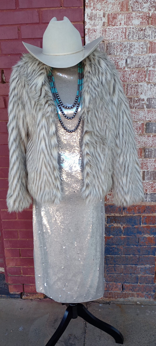 Silver Sequin Zara Dress Sz Medium