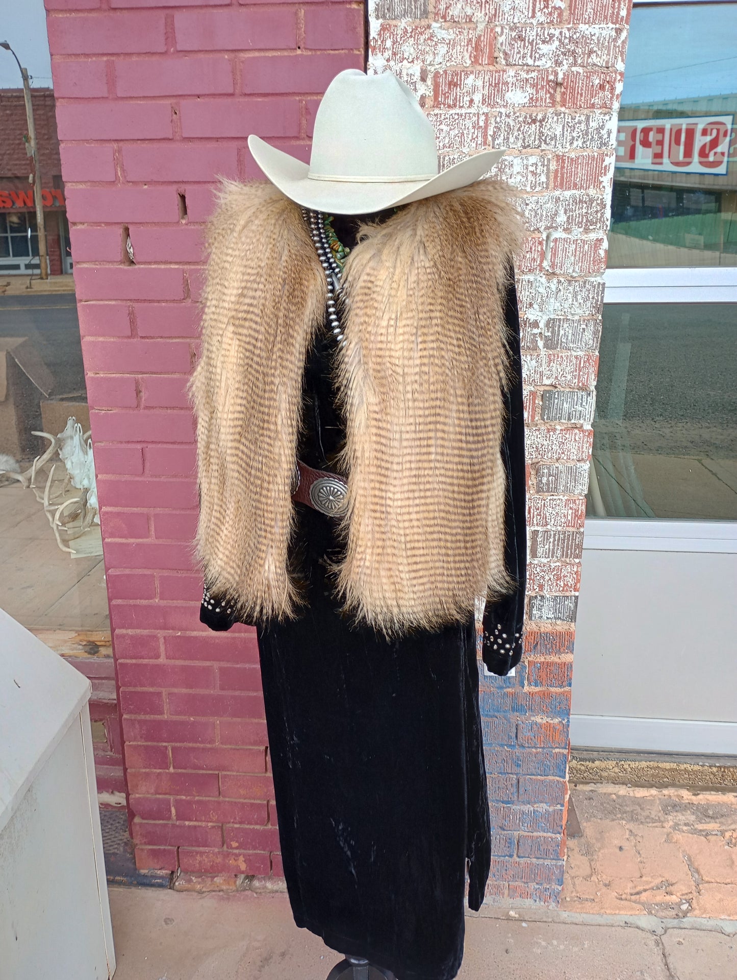 Faux Fur Brown 2 Tone Vest