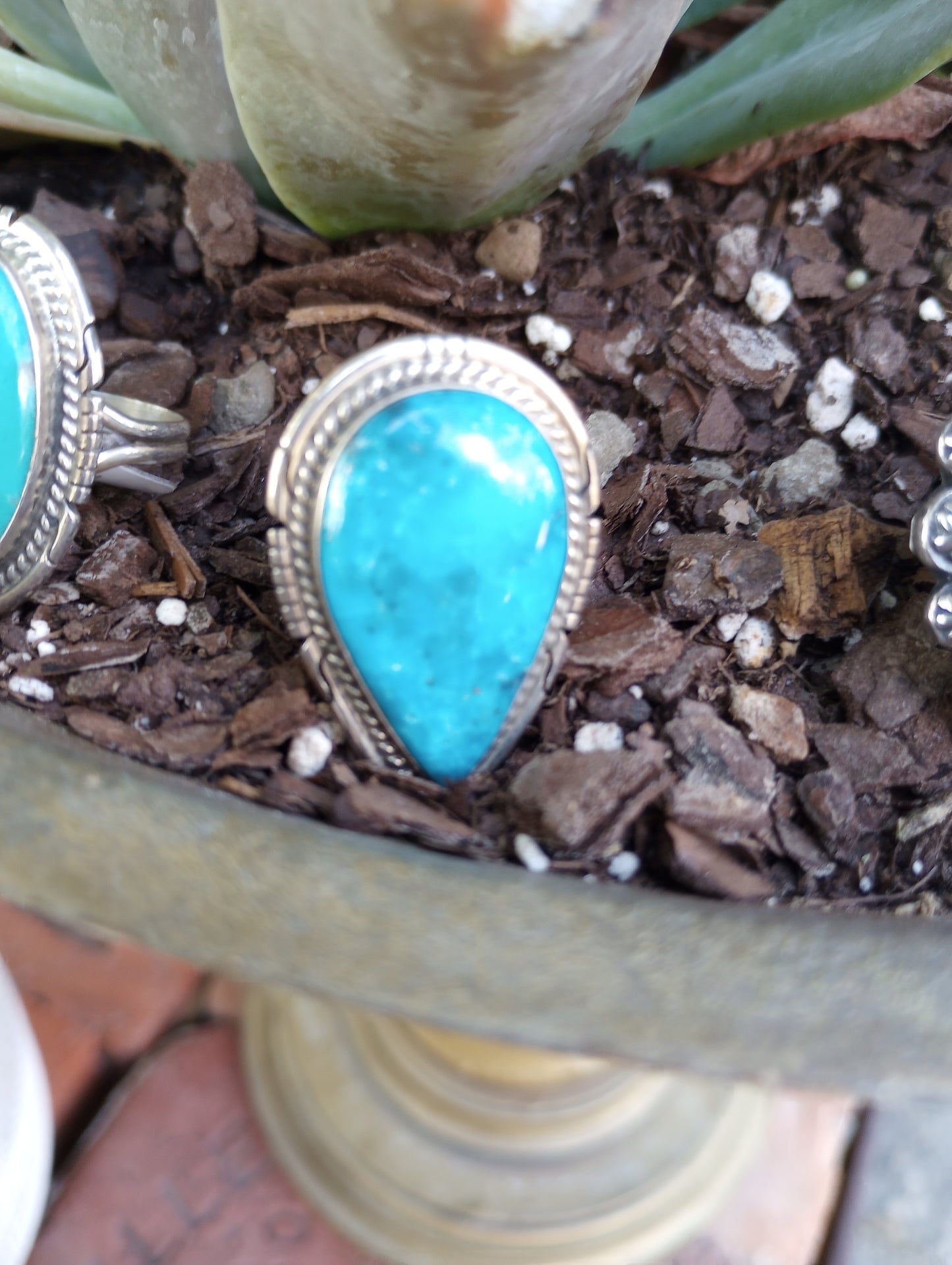 Sterling silver and Kingman turquoise ring