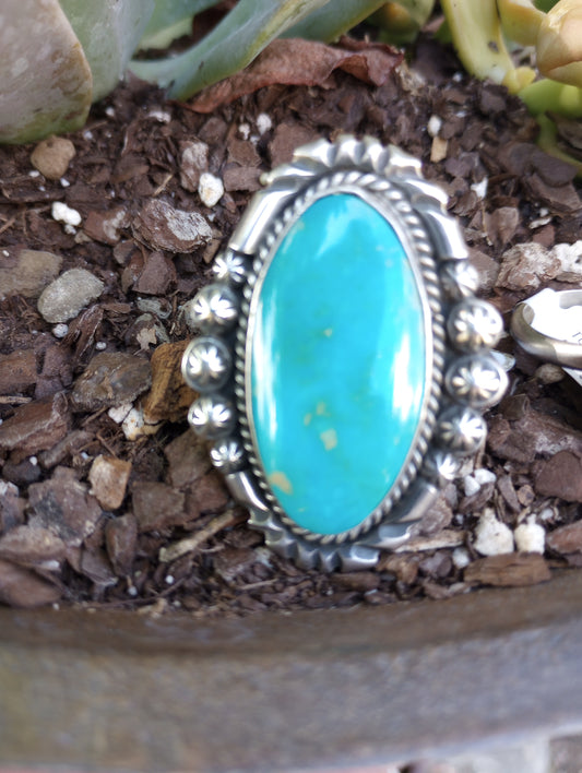 Larger Turquoise and Sterling Silver Ring