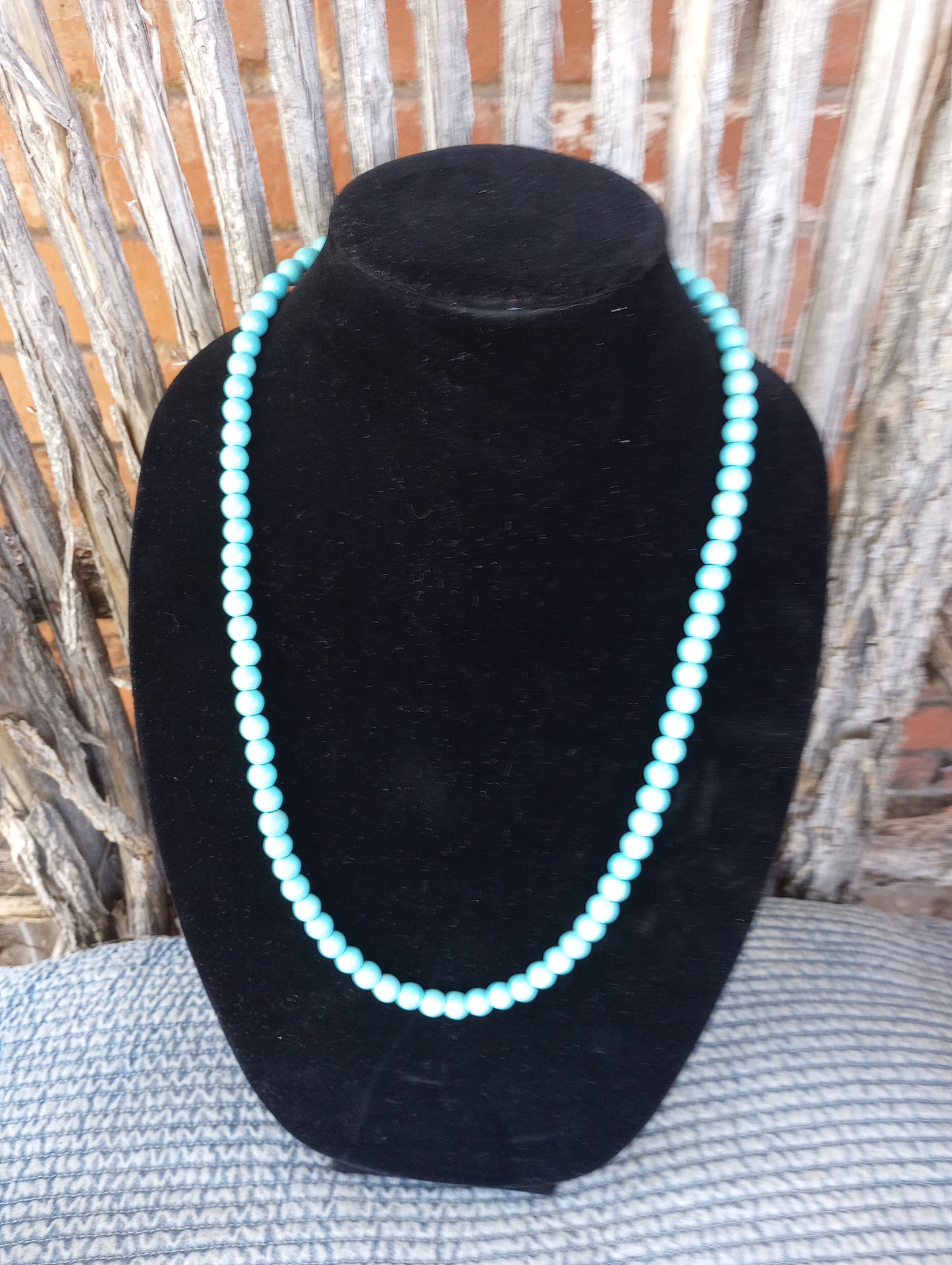 Small Turquoise Ball Bead Necklace