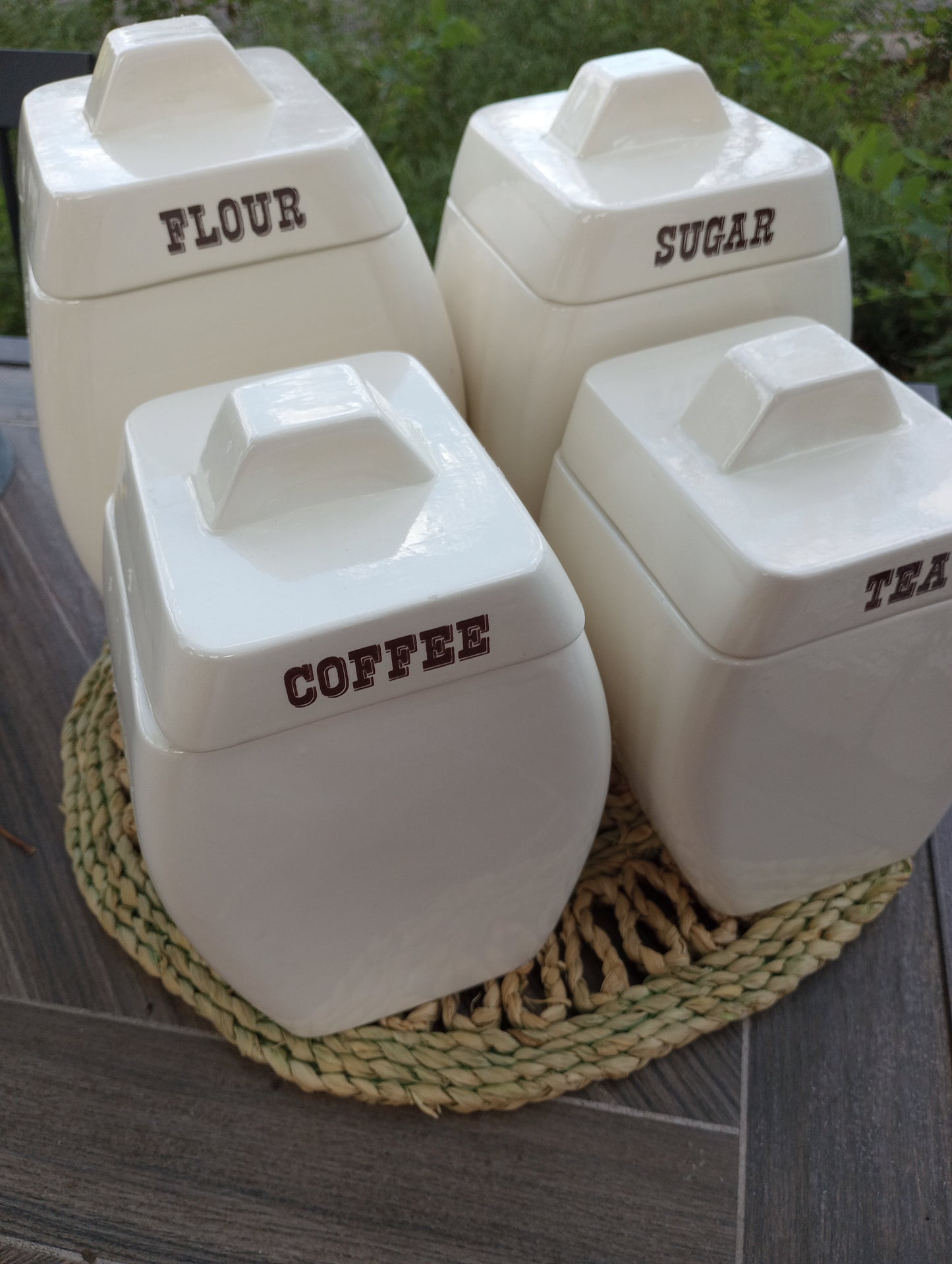 Retro Western Style Canisters - 4 Pc Set