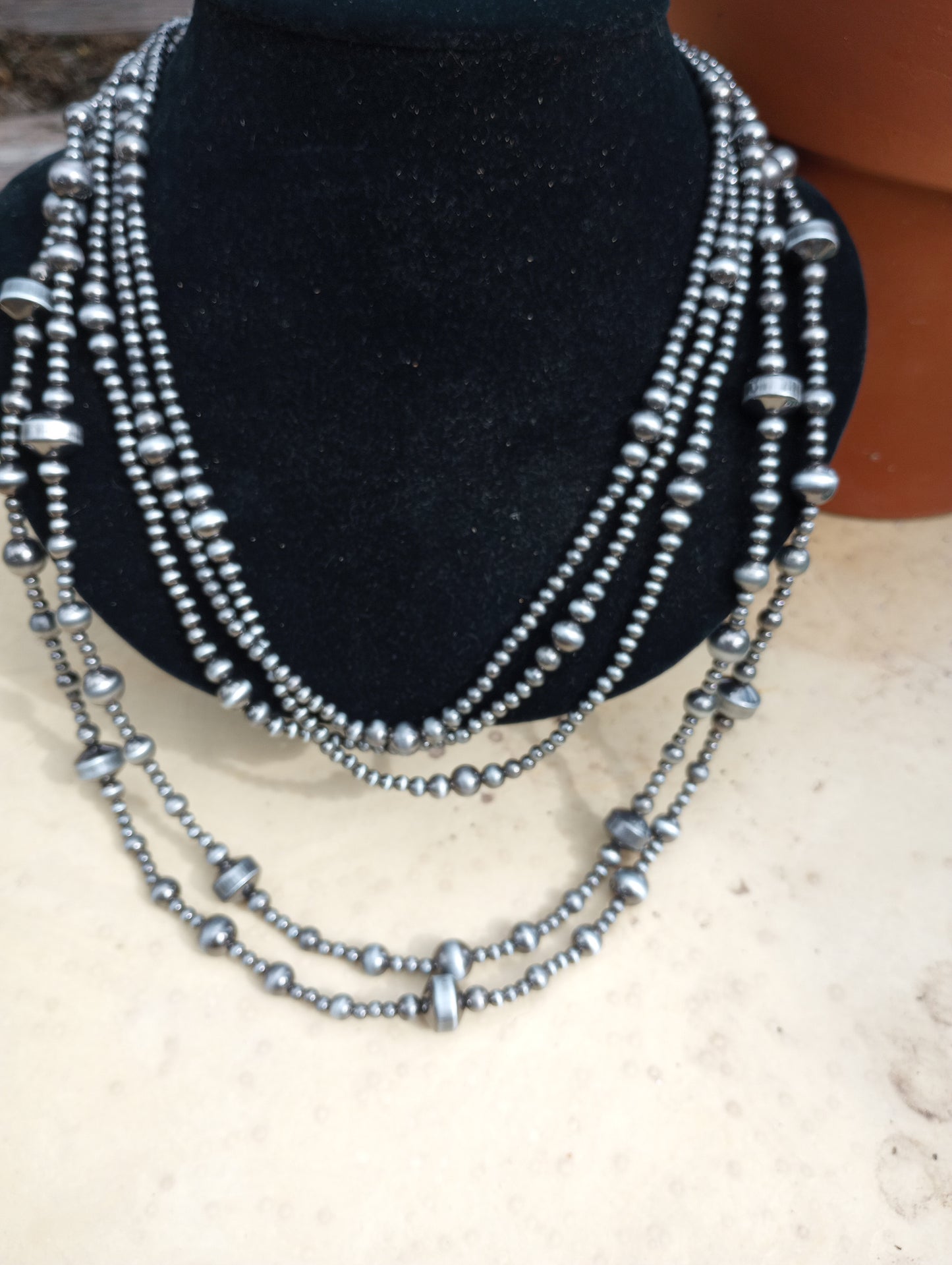 5 Strand Faux Navajo Pearl necklace