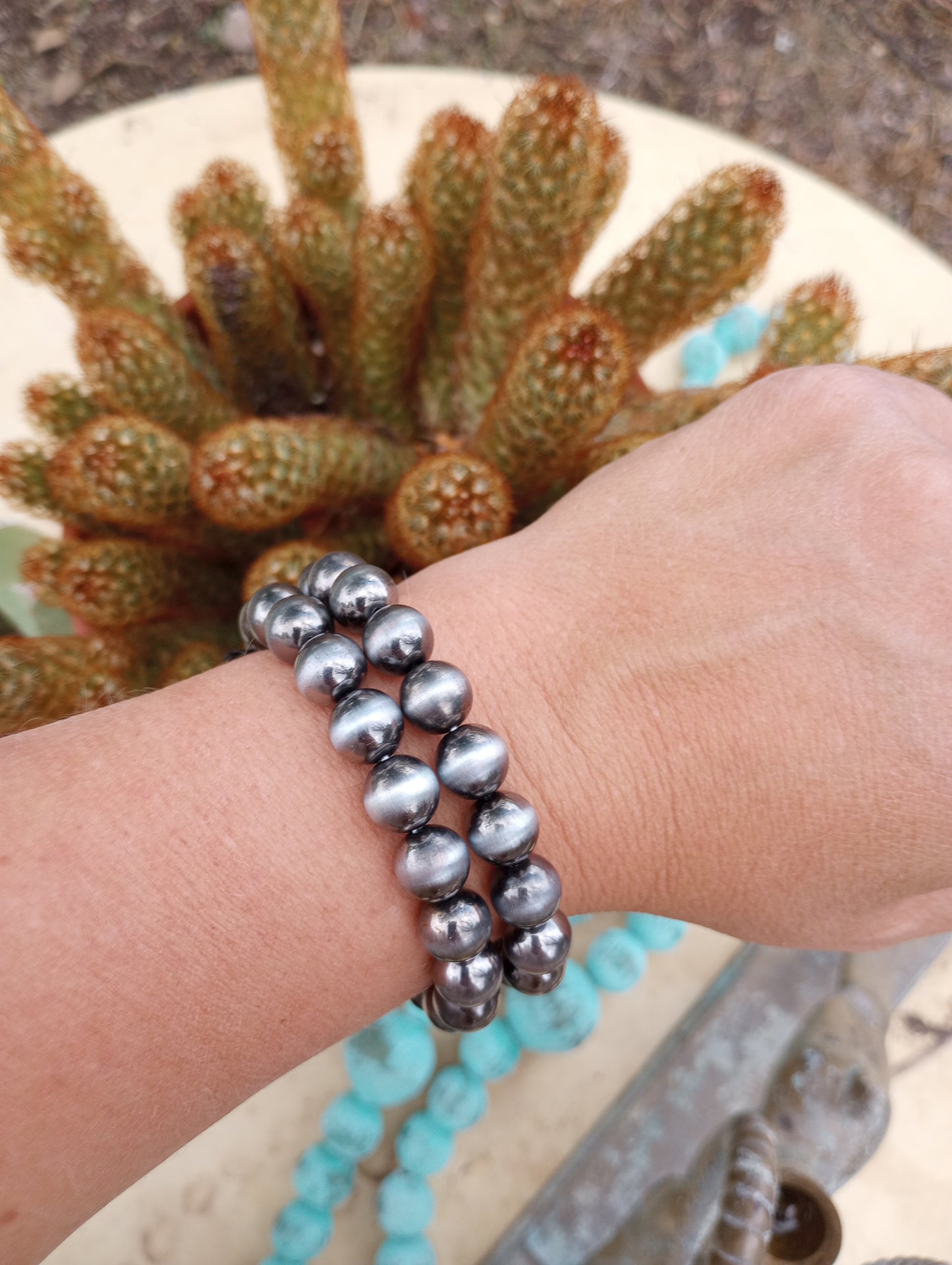 Faux Navajo Pearl Stretch Bracelets