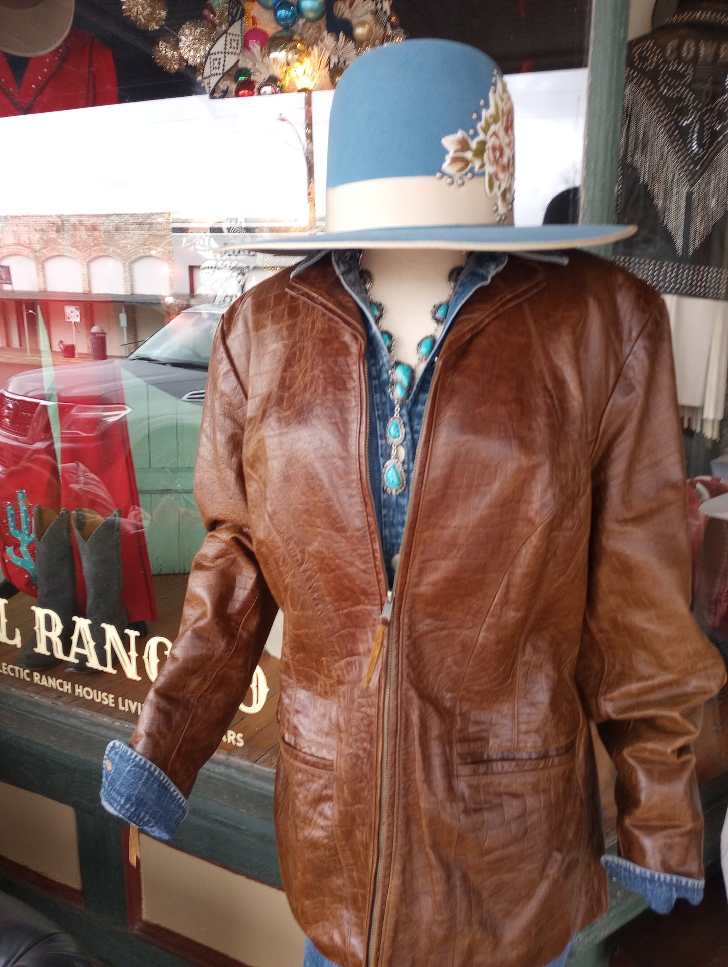 DD Ranchwear Croc Print Leather Jacket