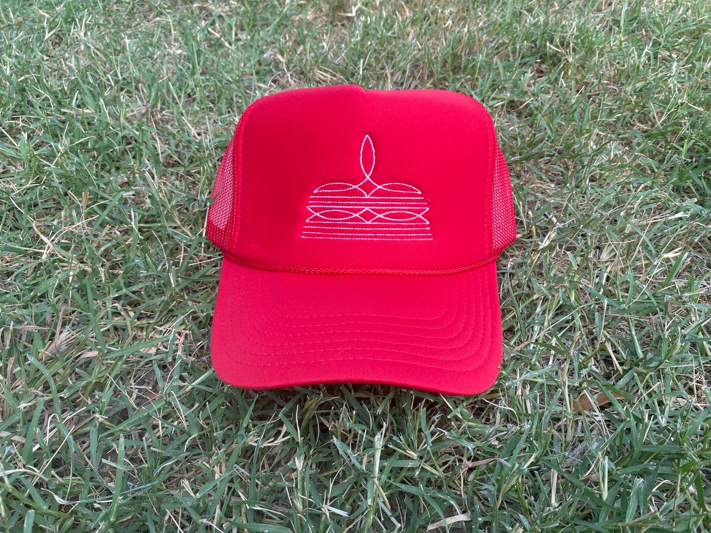 Red Boot Stitch Trucker Cap