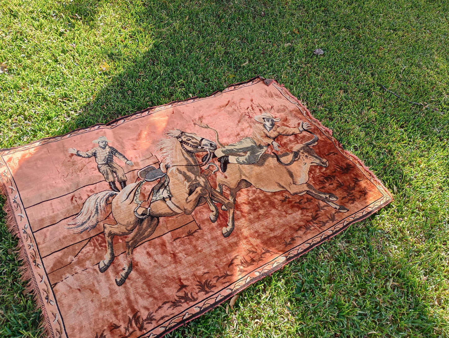 Vintage Cowboys/Steer Wrestler Tapestry