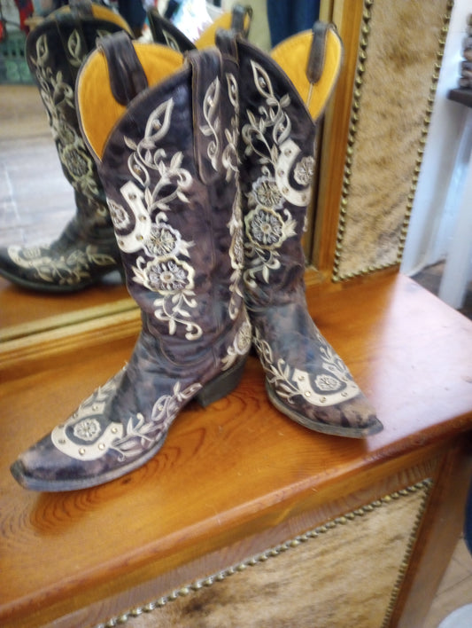 Old Gringo Horseshoe Boots w/ Crystal Sz 7.5