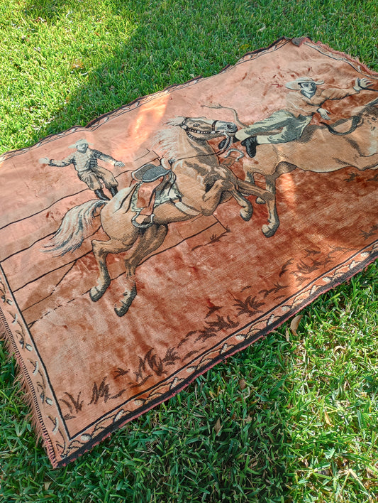 Vintage Cowboys/Steer Wrestler Tapestry