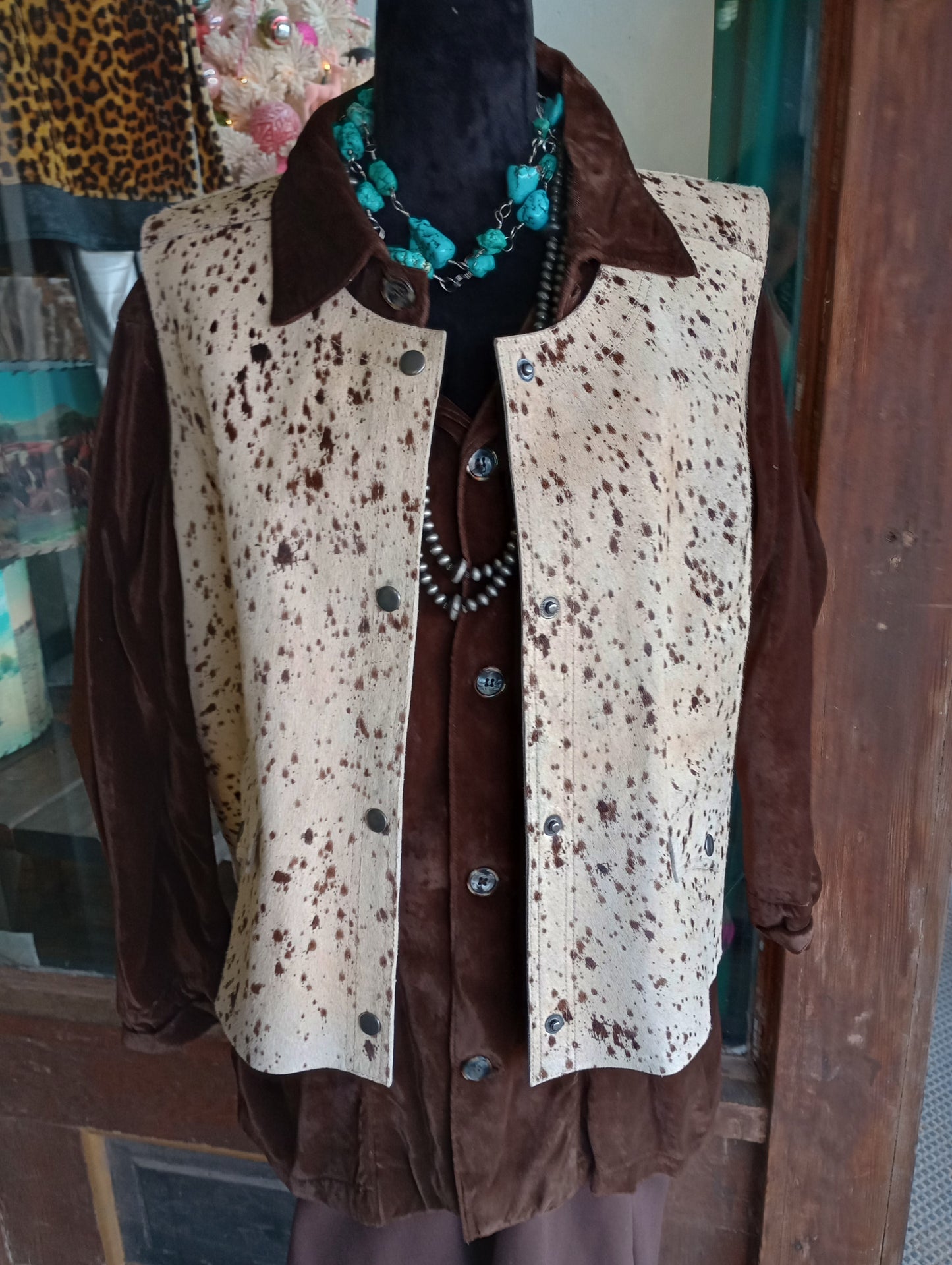 DD Ranchwear Painted Pony Hair On Vest Sz 2X