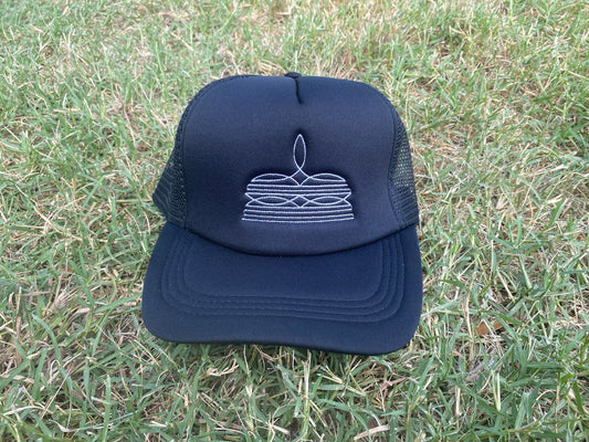 Black Boot Stitch Cap