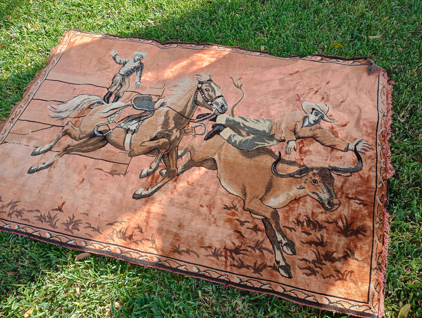 Vintage Cowboys/Steer Wrestler Tapestry