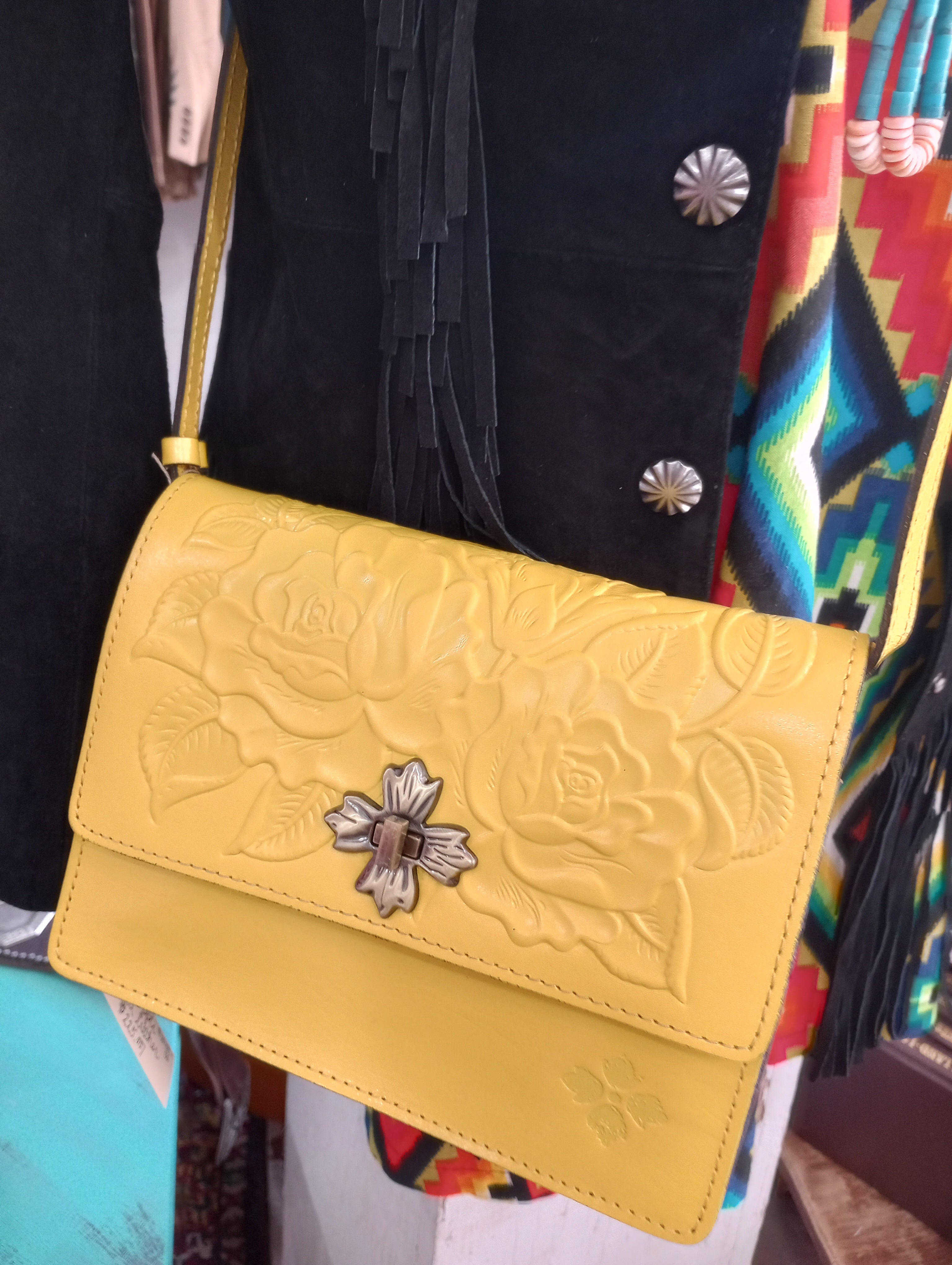 Patricia Nash Vibrant Yellow Rose Purse