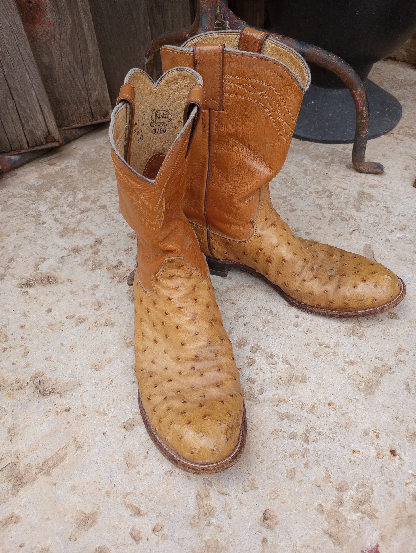 Full Quill Ostrich Men's Boots