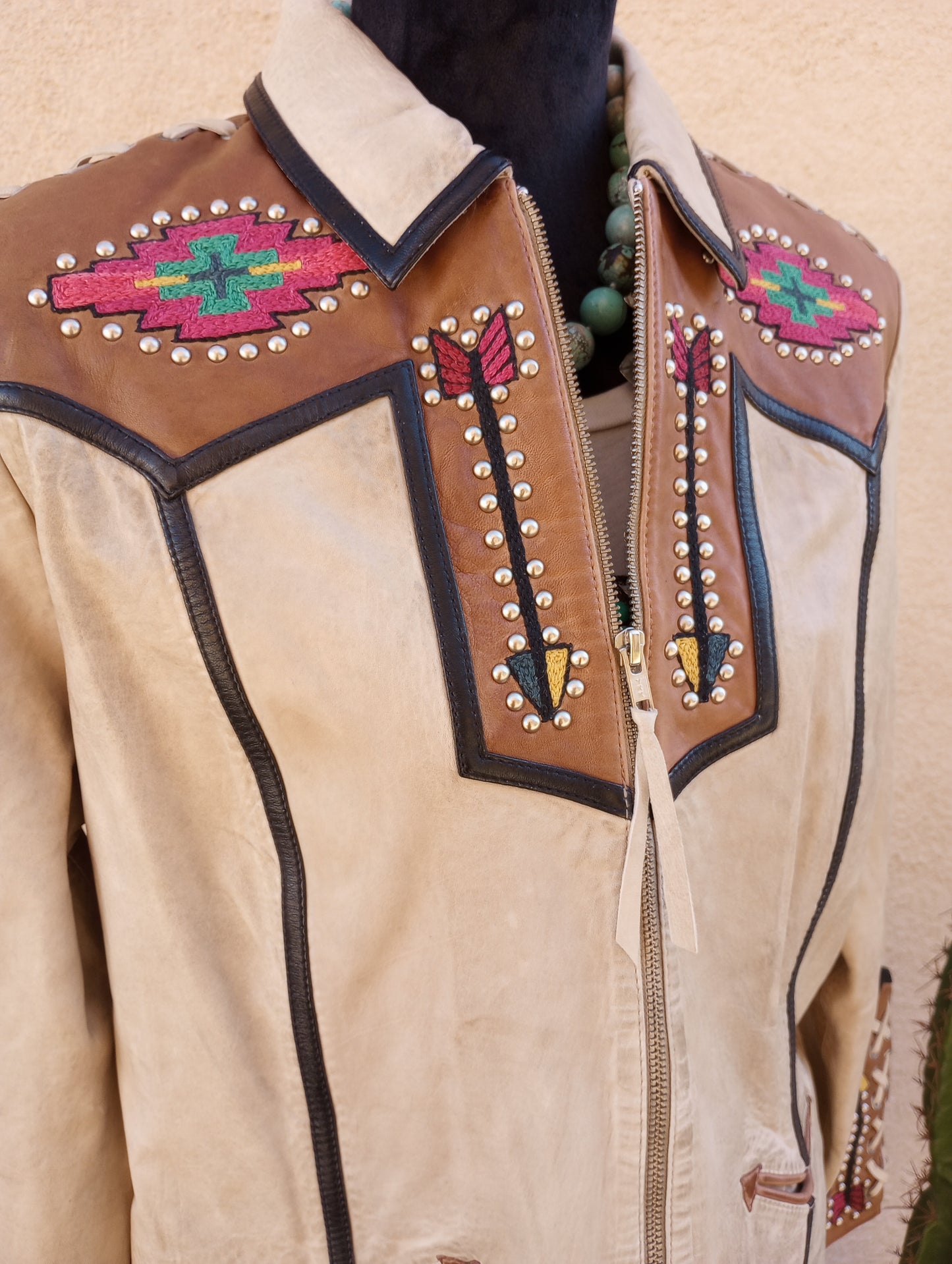 Leather DD Ranchwear Jacket w/Teepee design