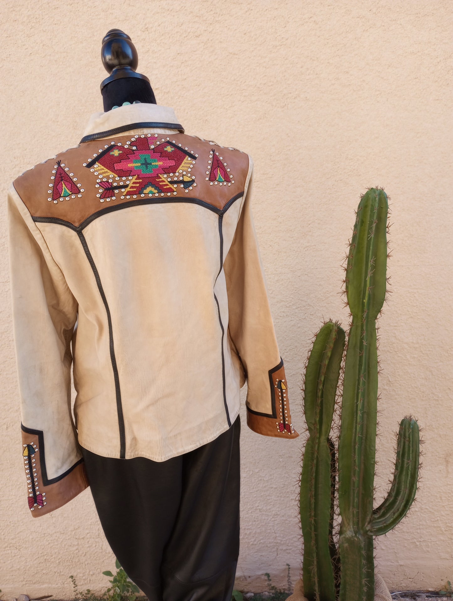 Leather DD Ranchwear Jacket w/Teepee design