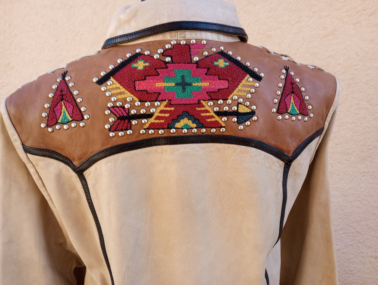 Leather DD Ranchwear Jacket w/Teepee design