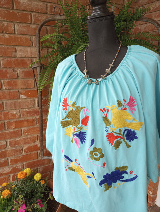 Turquoise Embroidered Tunic