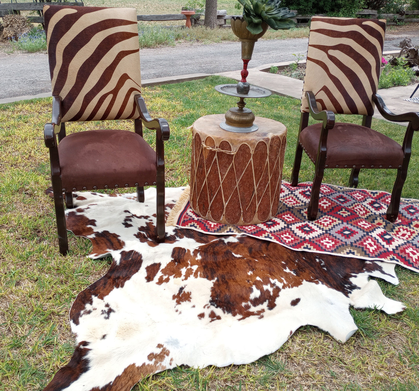 Pair of Hair On and Ultra Suede Arm Chairs